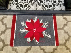Jellybean Rug Poinsettias On Gray -Christmas Decoration JBLKWN001 4 56157.1691696682