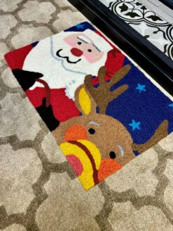 Jellybean Rug Santa And Rudolph Doormat -Christmas Decoration JBLSFG053 5 02559.1696857915