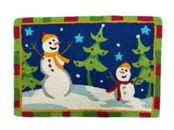 Jellybean Rug Dancing Christmas Trees And Snowmen Doormat