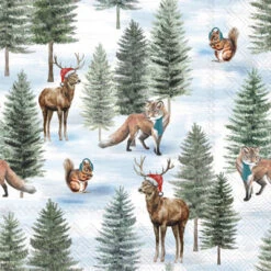 Nordic Winter Wild Animals Christmas Lunch Paper Napkin Pack