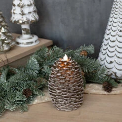 Pinecone Moving Flame Candle, 2 Size Options -Christmas Decoration NY213022 3 29837