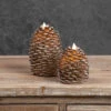 Pinecone Moving Flame Candle, 2 Size Options -Christmas Decoration NY213022 NY213023 66178