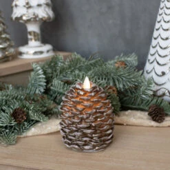 Pinecone Moving Flame Candle, 2 Size Options -Christmas Decoration NY213023 3 48118