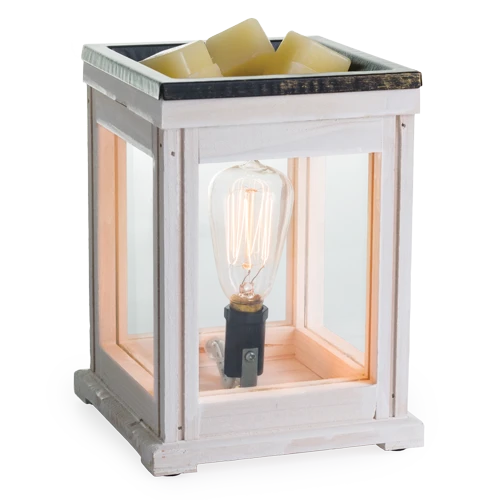 White Weathered Wood Vintage Style Bulb Illumination Fragrance Wax Melt Warmer By Candle Warmers Etc 5 White Weathered Wood Vintage Style Bulb Illumination Fragrance Wax Melt Warmer By Candle Warmers Etc - Image 3