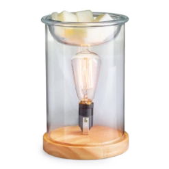 Wood & Glass Vintage Style Bulb Illumination Fragrance Wax Melt Warmer By Candle Warmers Etc -Christmas Decoration PRODUCTIMAGE4209MAR