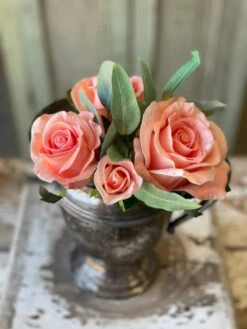 Coming Up Roses Bundle, Real-Touch Blooms, Soft Coral, 11"