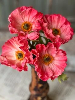 Poppy Bundle, Real-Touch Blooms, Calypso, 13" -Christmas Decoration RH50502