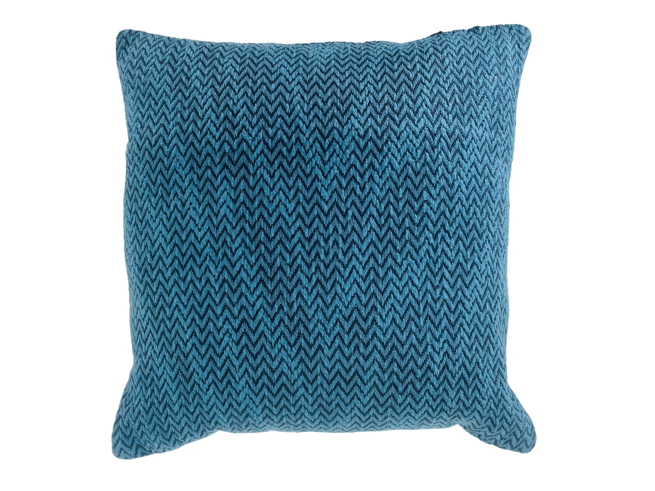 Toss Pillow Zig Zag Woven Teal Black 20" X 20" 3 Toss Pillow Zig Zag Woven Teal Black 20" X 20"