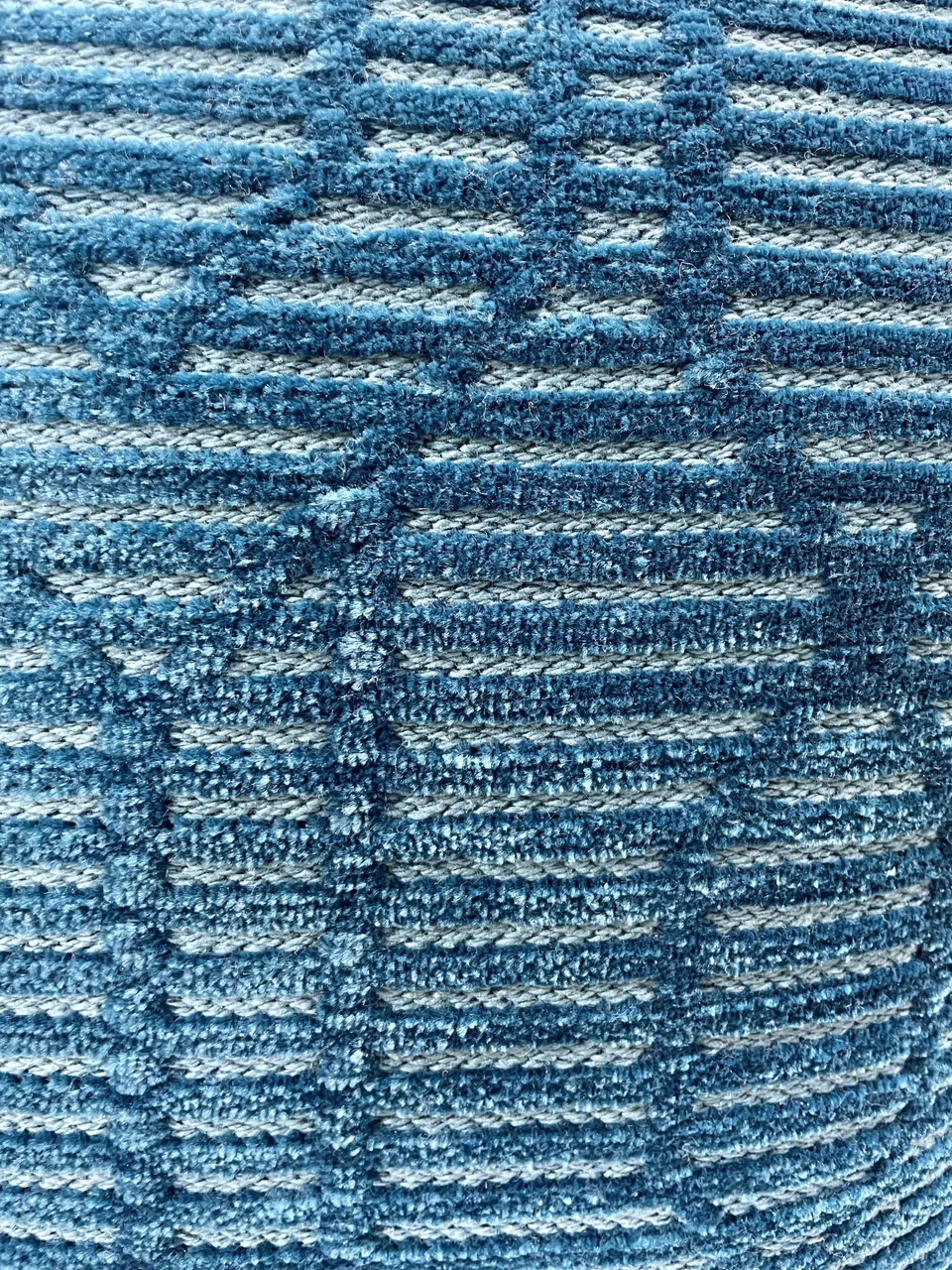 MasterWeave Toss Pillow Woven Geometric Teal Blue Chenille 19" Square 6 MasterWeave Toss Pillow Woven Geometric Teal Blue Chenille 19" Square - Image 4