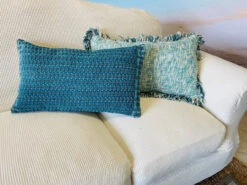 MasterWeave Toss Pillow Woven Teal Chenille 16" X 26" -Christmas Decoration ROSD20572MW Lifestyle 3 87963.1677688493