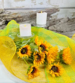 Ribbon Poly Burlap Mesh Yellow 10" X 10yd -Christmas Decoration RP810029 RY8320B3 Lifestyle 58812.1612991045