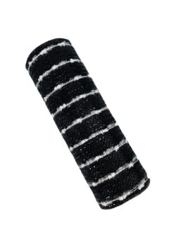 Ribbon Poly Foil Cottonball Mesh Black White 10.5" X 10Yd