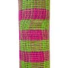 Ribbon Check Fabric Mesh Hot Pink Fresh Green 10.5" X 10Yd -Christmas Decoration RY8320B2 1 09637.1612991117