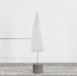 Bottle Brush Tree, White, 14.2"