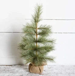 Christmas Tree With Burlap Base, 26"