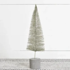 Bottle Brush Tree, Gray Olive, 15.75"