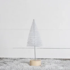 Bottle Brush Tree, White Glitter, 3 Size Options