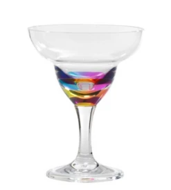 Jewel Margarita Glass, Rainbow, 11 Ounce