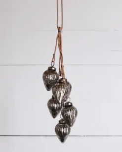 Mercury Glass 6-Piece Silver Ornament Bundle