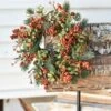 Laden Berry Candle Ring, Pumpkin, 10" -Christmas Decoration XG81835 W