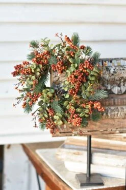 Laden Berry Candle Ring, Pumpkin, 10"