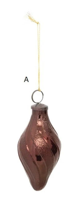 Embossed Mercury Glass Kugel Shape Ornament, Burgundy, 3 Style Options -Christmas Decoration a 27264249 054e 48f2 b132 90217731efae