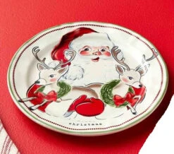 Stoneware Santa With Reindeer Serving Platter By Mud Pie -Christmas Decoration aaaaaaaaaaaaaaaaaaaaaaaaaaaaaaaaaaaaaaaaaaaaaaaaaaaaa