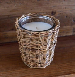 French Willow Wrapped Glass Candle, Hickory Tabacco & Tweed Scent By Porch View Home -Christmas Decoration candle 54a620b1 180e 4ff1 a685 43e1a3ef1e00