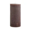 6" Unscented Pleated Pillar Candle, Powder Finish, Leather Color -Christmas Decoration cd2105