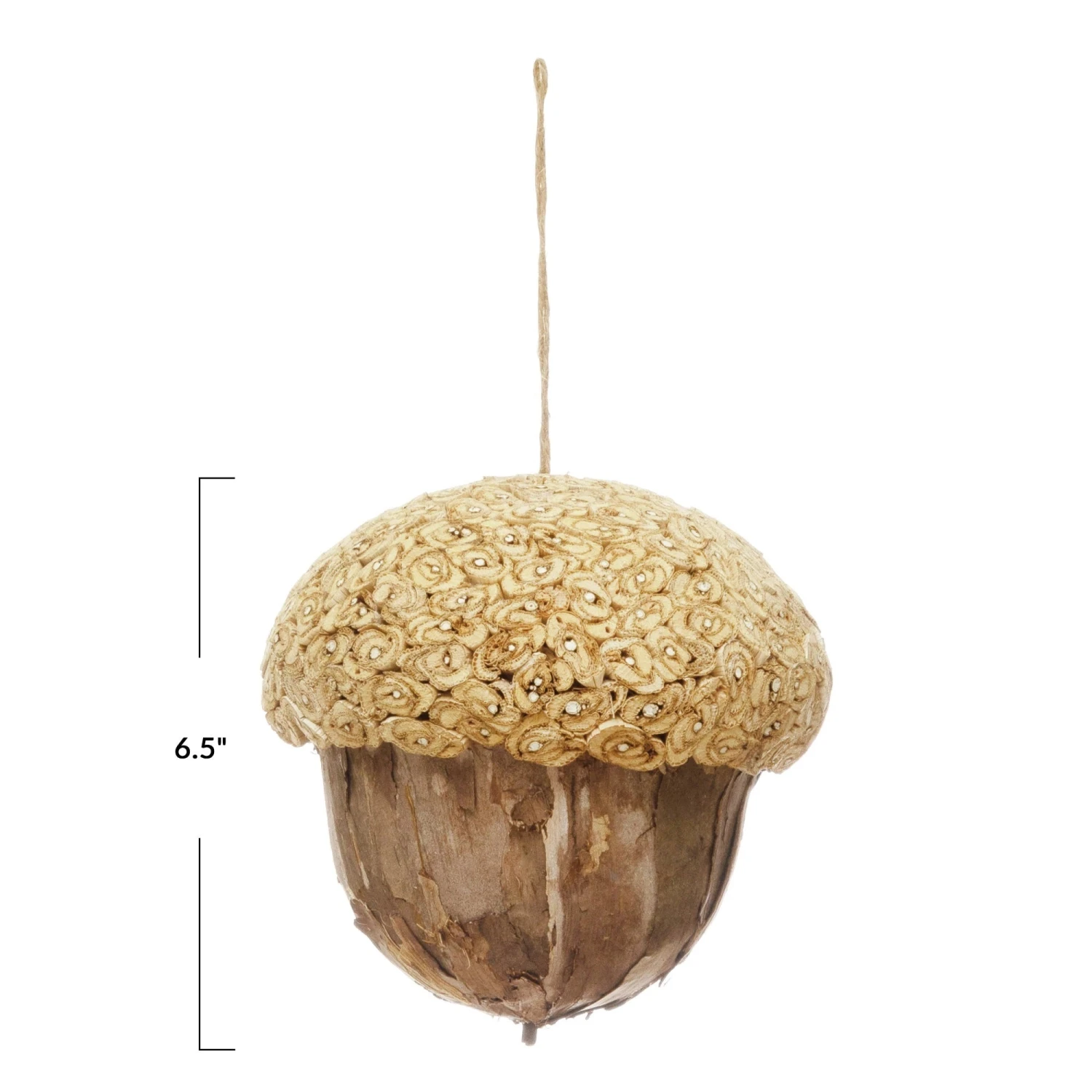 JuJube Bark Acorn Ornament, 6.5" 4 JuJube Bark Acorn Ornament, 6.5" - Image 2