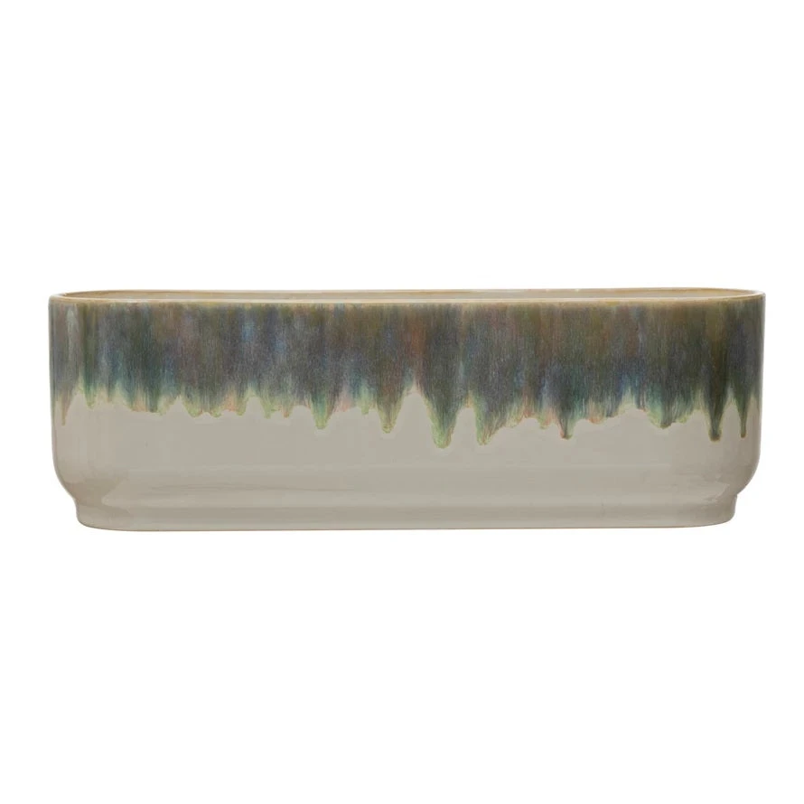 Stoneware Window Planter With 3 Sections 3 Stoneware Window Planter With 3 Sections