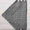 Gray Dot Pom Cloth Napkin, Set Of 4 By Mud Pie -Christmas Decoration dot