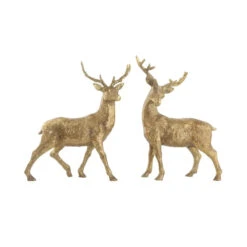 Gold Standing Resin Deer, 2 Style Options (Pick Up Only) -Christmas Decoration frqskdrmylvw