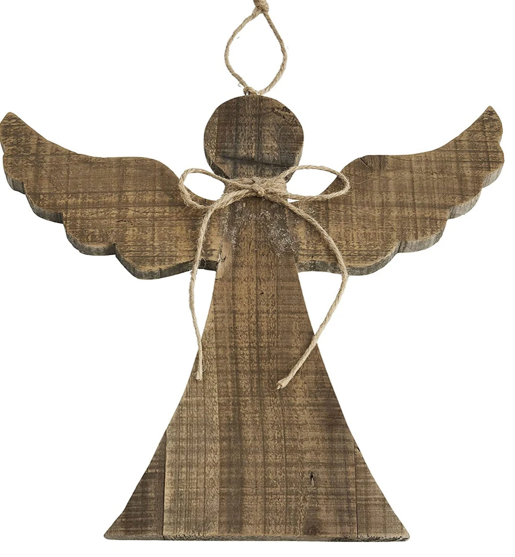 Wood Angel Table Top Ornament, 3 Size Options By Mud Pie 4 Wood Angel Table Top Ornament, 3 Size Options By Mud Pie - Image 2