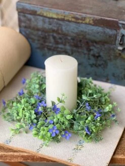 Heart’s Ease Candle Ring, Violet, 10”