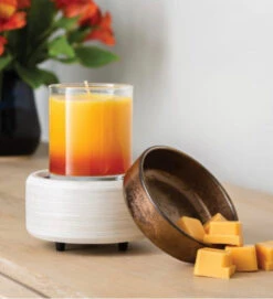 2-in-1 Classic Warmer White Washed Bronze Fragrance Wax Melt Warmer By Candle Warmers Etc -Christmas Decoration image 8f156526 2c80 4130 9fae 63add71304e5