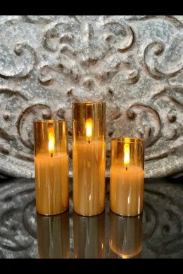 Radiance Petite LED Poured Candle, Champagne, 2” Dia, 4 Size Options 3 Radiance Petite LED Poured Candle, Champagne, 2” Dia, 4 Size Options