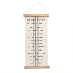 House Rules Fabric Wall Hanging By Mud Pie -Christmas Decoration image 9a7169cc 1b0d 442e 88ae b1871e55235a