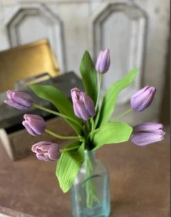 Tulip Time Bundle, Real-Touch Blooms, Lavender, 14.5”