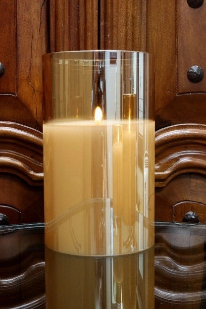 Radiance LED Poured Candle, Champagne, 6” Dia X 9.8” T 3 Radiance LED Poured Candle, Champagne, 6” Dia X 9.8” T