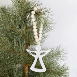 Angel Ornament With Beaded Hanger