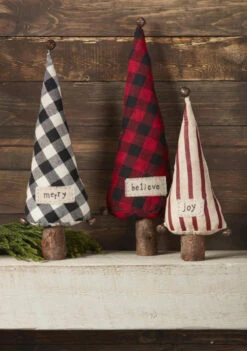 Buffalo Plaid Check Table Top Tree, 3 Style Options