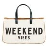 “Weekend Vibes" Canvas & Leather Tote Bag -Christmas Decoration image fa4ddbec 67b4 450b 9585 676e32cab48b