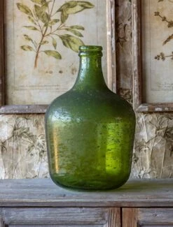 Decorative Aged Verde Bottle, Medium By Porch View Home (Pick Up Only)