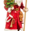 Red Coat Santa With Tree & Toys Figurine (Pick Up Only) -Christmas Decoration red