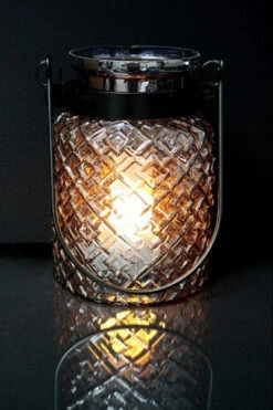 Glass & Metal Hurricane Lantern -Christmas Decoration smallgreyglassandmetalwithflame 416x624 1