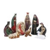 Ceramic Nativity, Multi Color, Set Of 9 -Christmas Decoration x7629