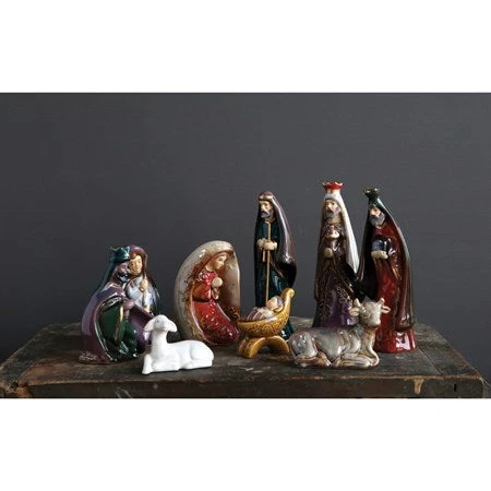 Ceramic Nativity, Multi Color, Set Of 9 4 Ceramic Nativity, Multi Color, Set Of 9 - Image 2
