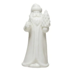 Stoneware Santa, White, 6"