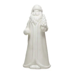 Stoneware Santa, White, 10"